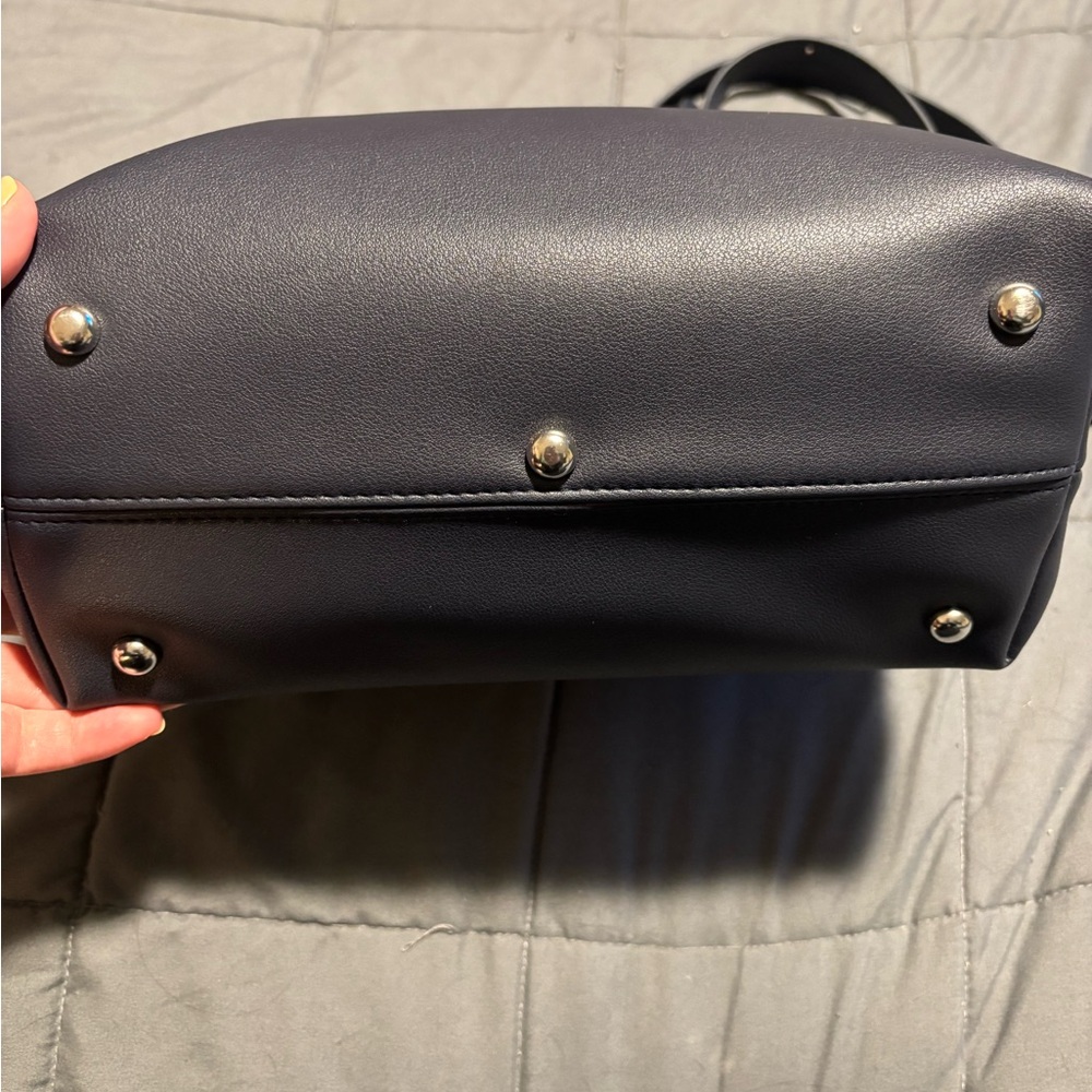 GEIR NESS Navy Croc Design Laila Faux Leather Bag - Picture 2 of 9